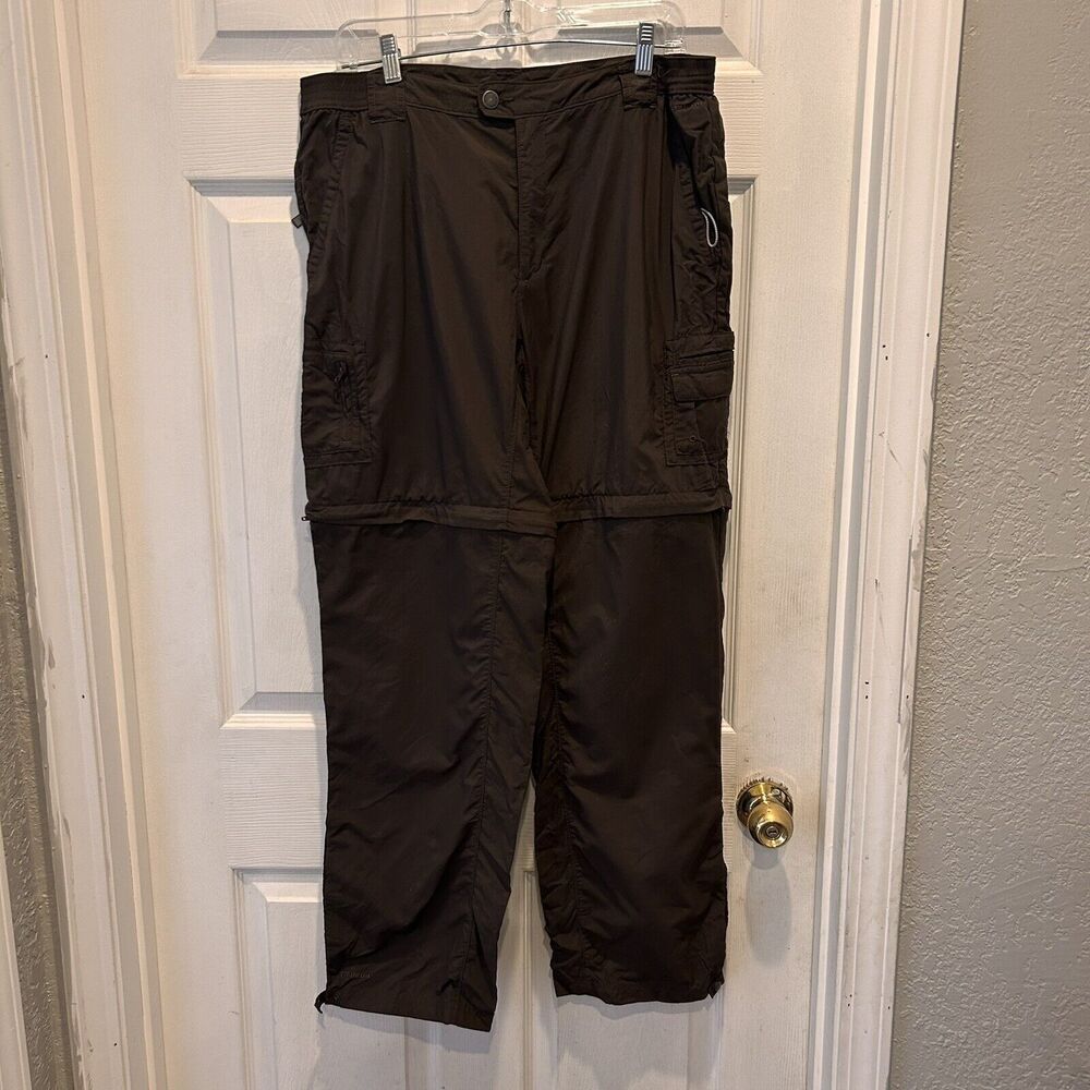 Columbia Titanium Brown Packable Omni Dry Convertible Nylon Pants Women's Large‎